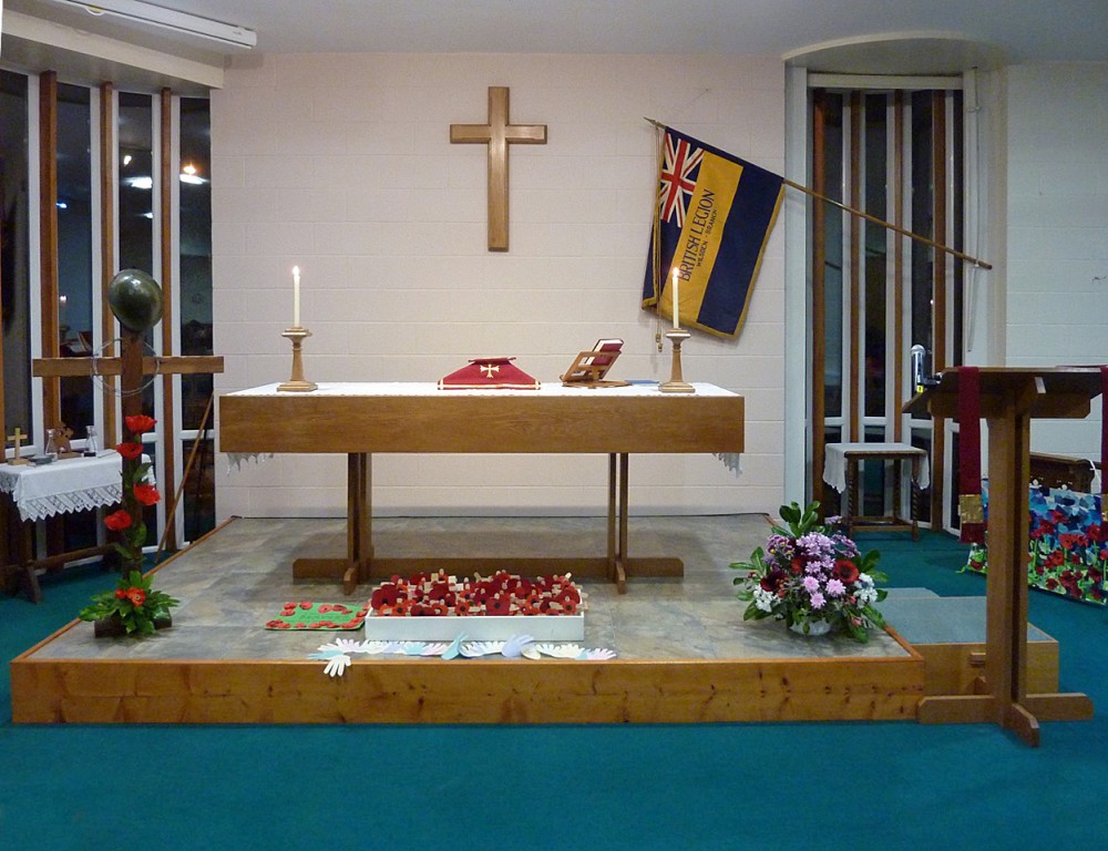 Internal photo of St Matthews ready for Holy Communion